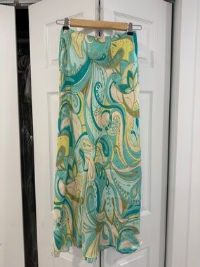 Flowy Colorful Paisley Silky Maxi Skirt